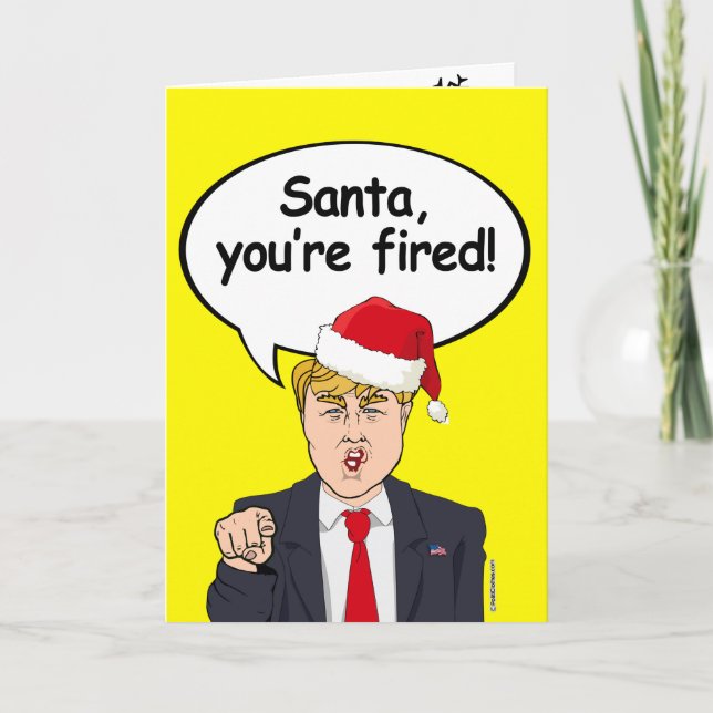 Tarjeta de Navidades Trump - Santa te despiden - (Anverso)