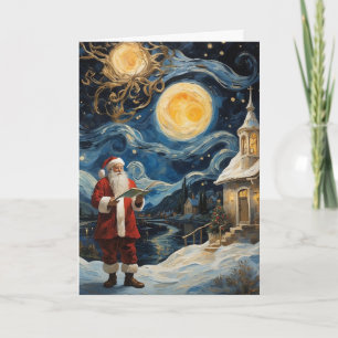 Tarjeta de Navidades Van Gogh Santa Vacaciones n