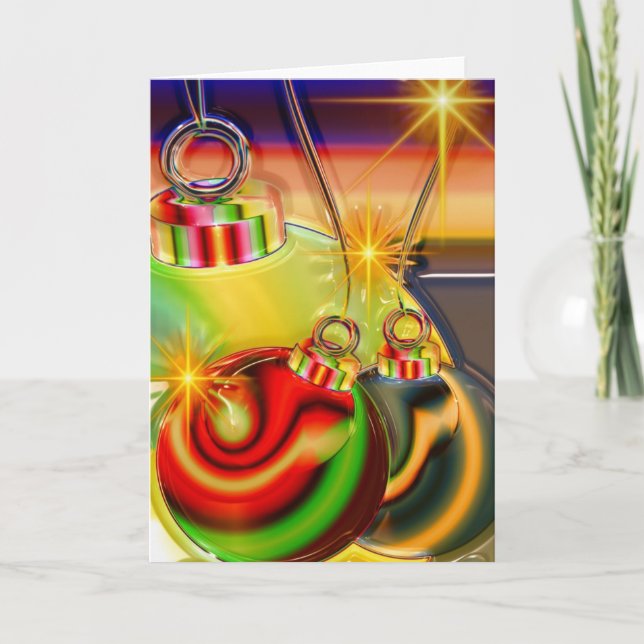 Tarjeta de Navidades vectores con ornamentos (Anverso)