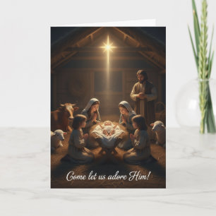 Tarjeta de navidades Ven y déjanos adorarlo