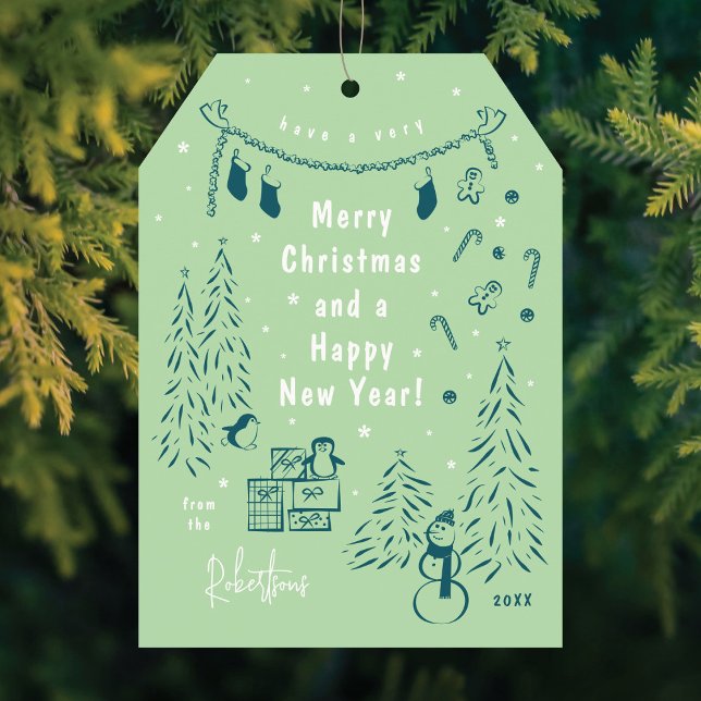 Tarjeta de Navidades Verde azulados y verdes de la (Subido por el creador)