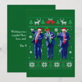Tarjeta de Navidades verdes de Trump Santa Hat Dan