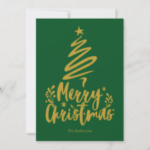 Tarjeta de Navidades verdes del árbol de navidad F