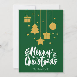 Tarjeta de Navidades verdes para caligrafía navide
