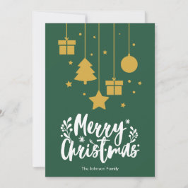 Tarjeta de Navidades verdes para caligrafía navide