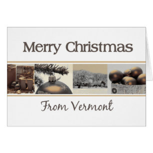 Tarjeta de Navidades Vermont, específica del estad