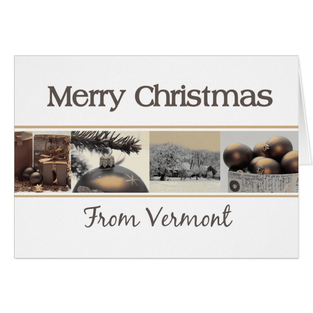 Tarjeta de Navidades Vermont, específica del estad (Anverso (Horizontal))