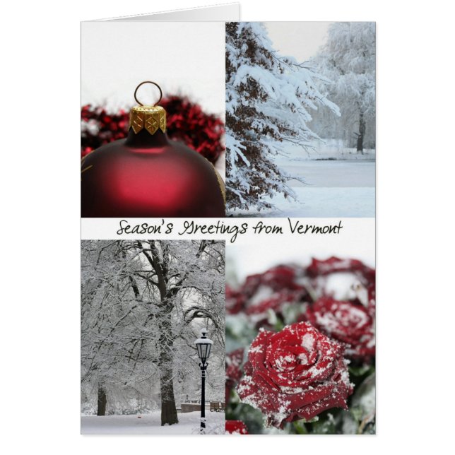 Tarjeta de Navidades Vermont, específica del estad (Frente)
