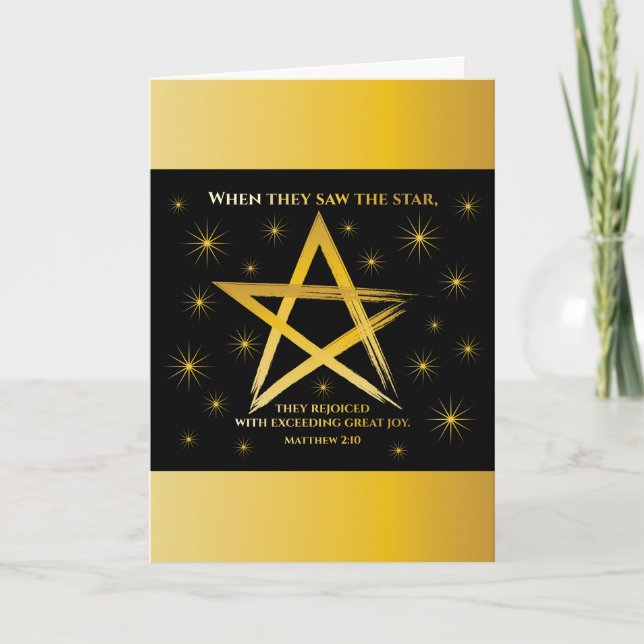 Tarjeta de Navidades versales de la Biblia de Star (Anverso)