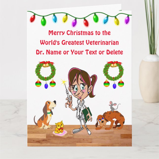 Tarjeta de Navidades Veterinarias PERSONALIZADAS (Anverso)