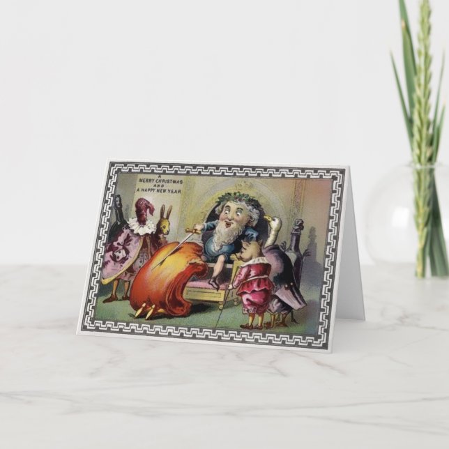 Tarjeta de Navidades victorianos de época (Anverso)