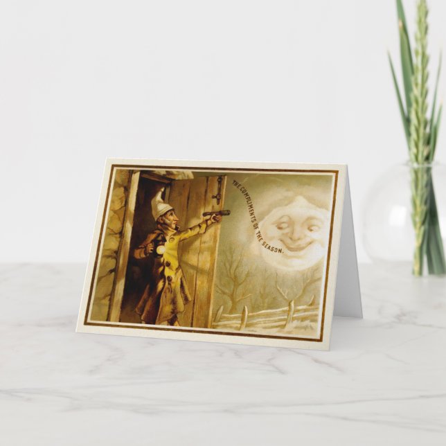 Tarjeta de Navidades victorianos de época (Anverso)