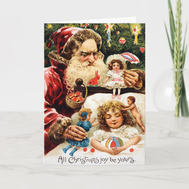 Tarjeta de Navidades victorianos de época (Anverso)