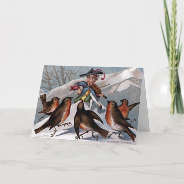 Tarjeta de Navidades victorianos de época (Anverso)