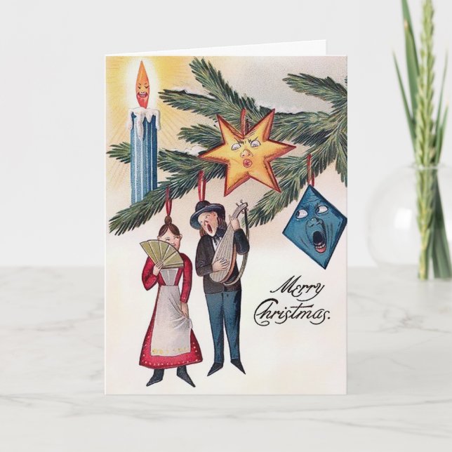 Tarjeta de Navidades victorianos de época (Anverso)