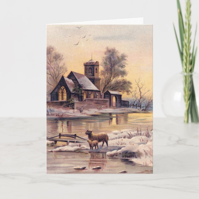 Tarjeta de Navidades victorianos de Snowy Country  (Anverso)