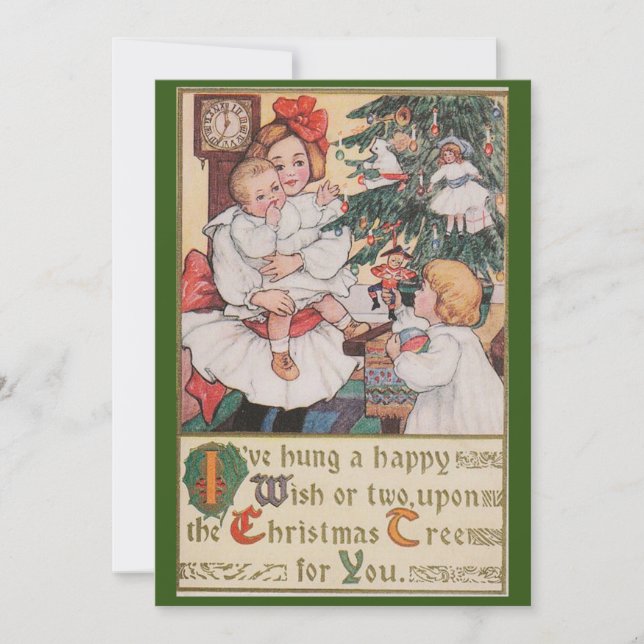Tarjeta de Navidades victorianos, victoriana, vint (Anverso)