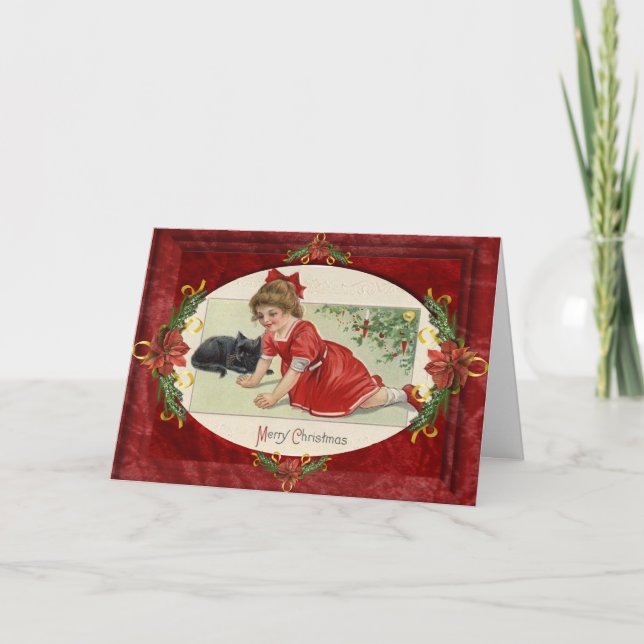 tarjeta de Navidades victorianos vintage (Anverso)
