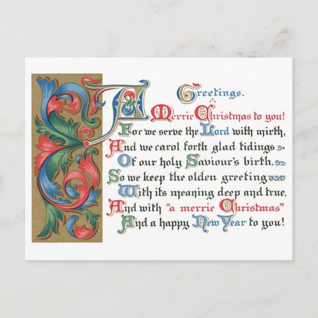 Tarjeta de Navidades viejos (Anverso)