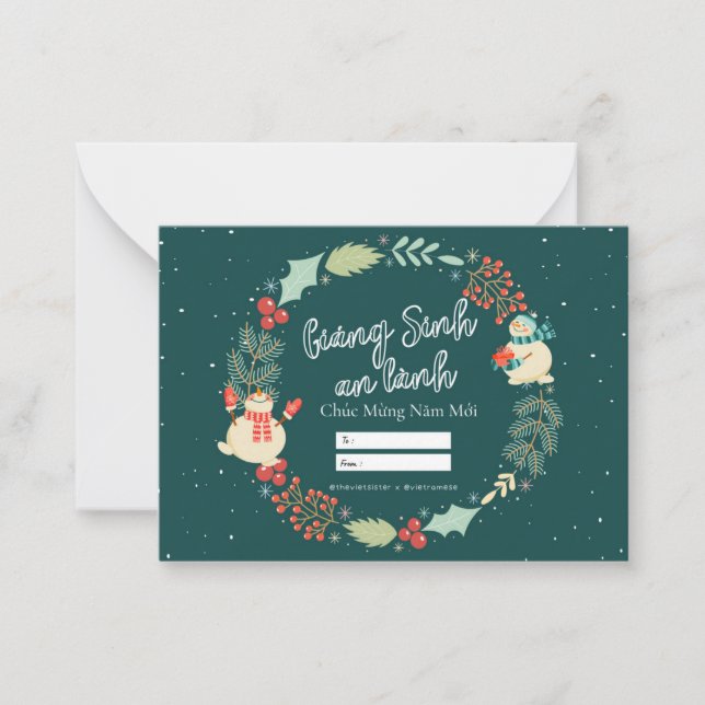 Tarjeta de Navidades vietnamitas. Giang Sinh An La (Anverso)