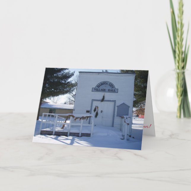 Tarjeta de Navidades "Village Hall" (Anverso)