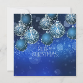 Tarjeta de Navidades Vintage Blue Flat (Personaliz