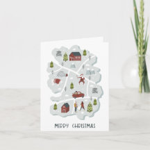 Tarjeta de Navidades Vintage Hygge