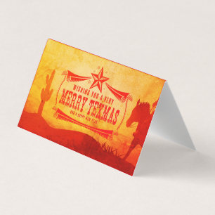 Tarjeta de Navidades Vintage Merry Texas