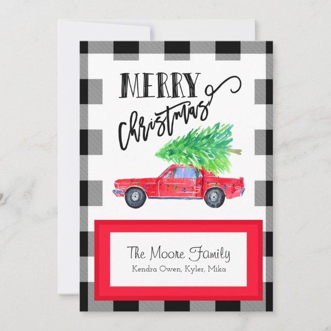 Tarjeta de Navidades Vintage Mustang (Anverso)