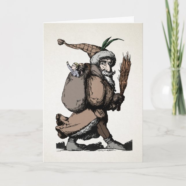 Tarjeta de Navidades Vintage Pere Fouettard (Anverso)