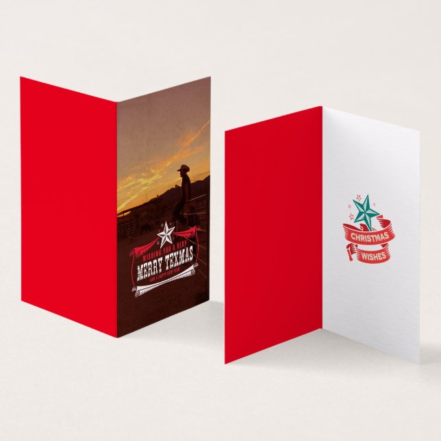 Tarjeta de Navidades Vintage TEXMAS (Interior y exterior)