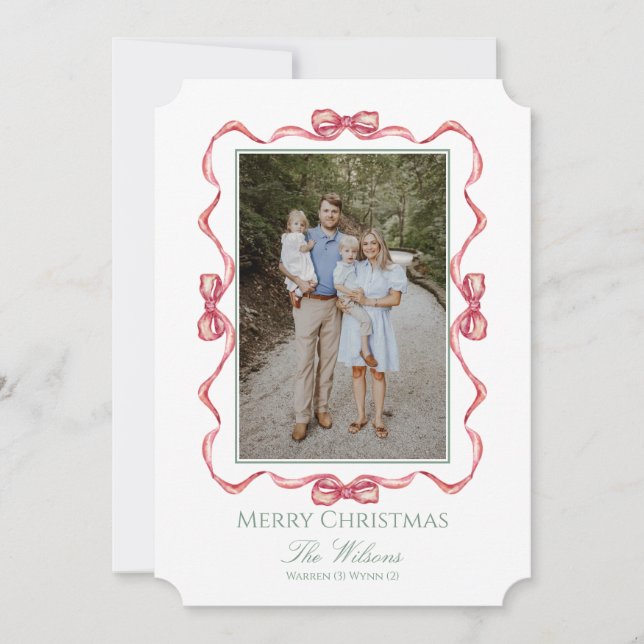 Tarjeta de Navidades Watercolor Bow (Anverso)