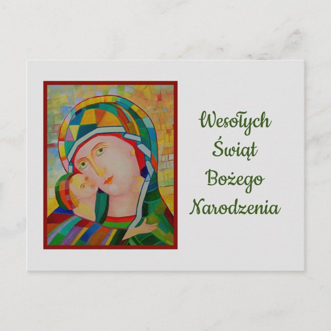 Tarjeta de Navidades Wesołych Świąt Bożego Narodze (Anverso)