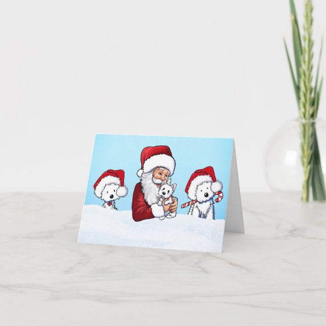 Tarjeta de Navidades Westie (Anverso)