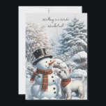 Tarjeta de Navidades Westie Winter Wonderland<br><div class="desc">Tarjeta de Navidades Westie y snowman Winter Wonderland</div>