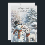 Tarjeta de Navidades Westie Winter Wonderland<br><div class="desc">Tarjeta de Navidades Westie y snowman Winter Wonderland</div>