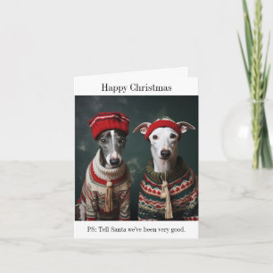 Tarjeta de Navidades Whippets