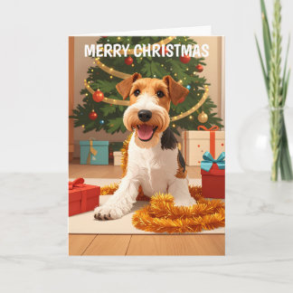 Tarjeta de Navidades Wire Hair Fox Terrier