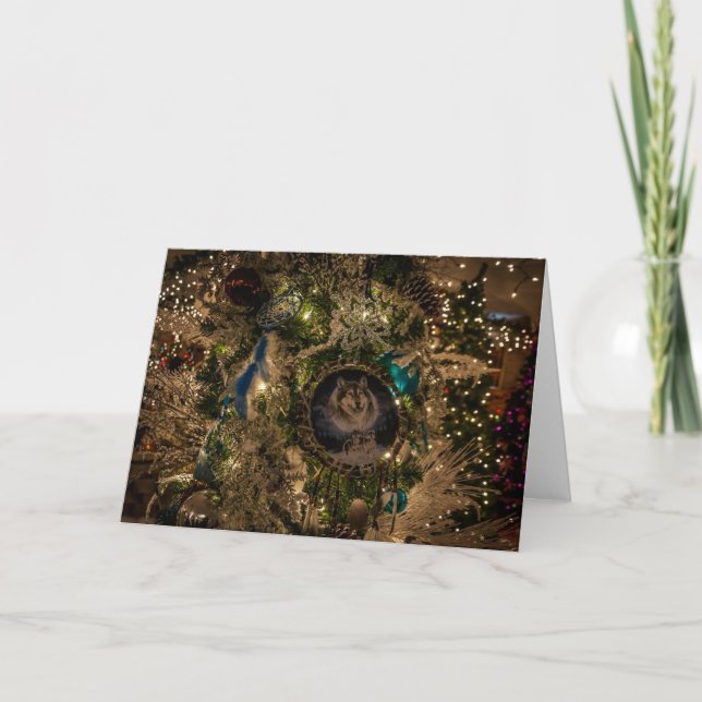 Tarjeta de Navidades Wolf Dreamcatcher (Anverso)