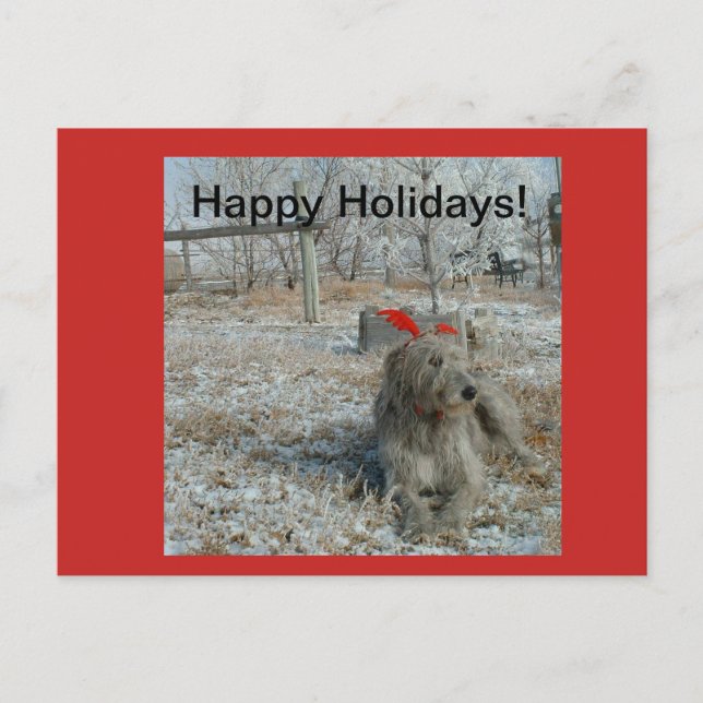 Tarjeta de Navidades Wolfhound de Irlanda (Anverso)