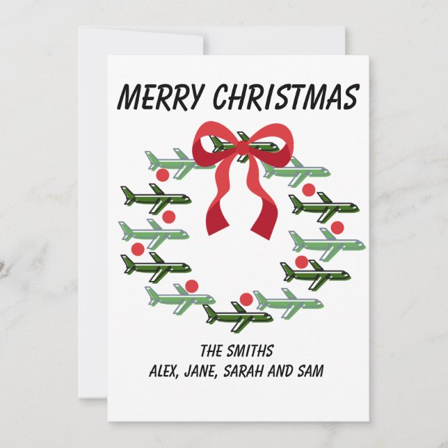 Tarjeta de Navidades Wreath de arriba y abajo (Anverso)