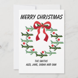 Tarjeta de Navidades Wreath de arriba y abajo