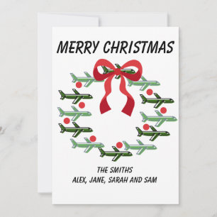 Tarjeta de Navidades Wreath de arriba y abajo