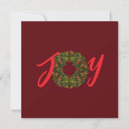 Tarjeta de Navidades Wreath JOY Navidades de Paisl