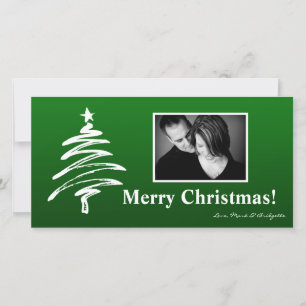 Tarjeta de Navidades XMAS 3x8 verde blanco