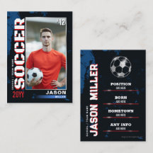 Tarjeta de negociación de fútbol Tarjeta roja azul