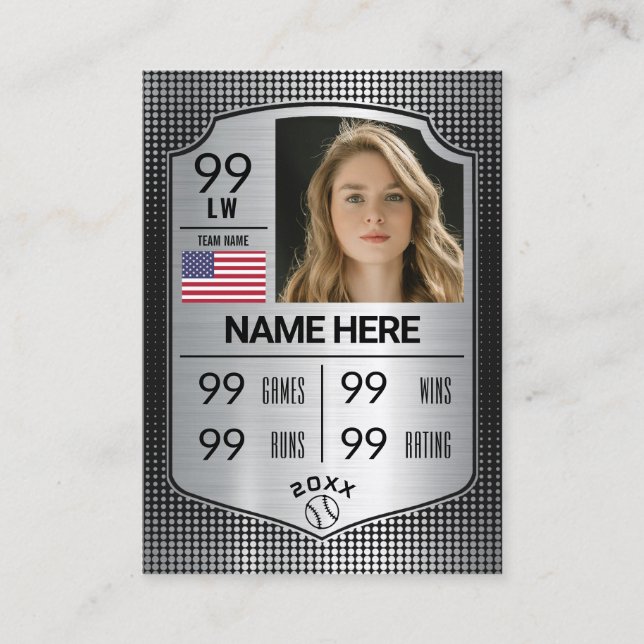 Tarjeta de negociación de Softball Stats Shield Sh (Anverso)