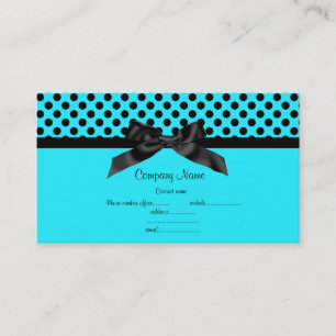 TARJETA DE NEGOCIO AQUA BLUE POLKA DOT BOW 2