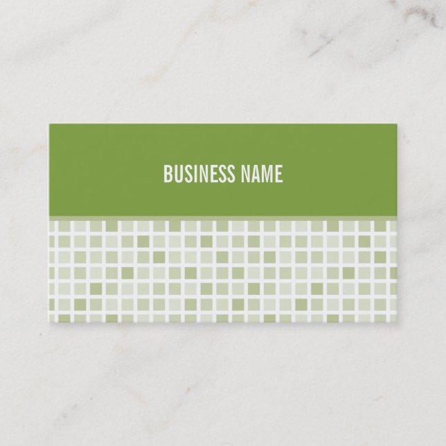 TARJETA DE NEGOCIO baldosas modernas de moda verde (Anverso)