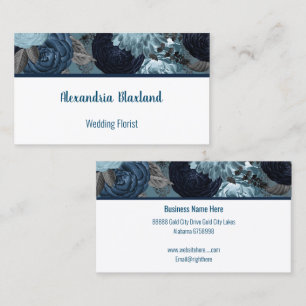 TARJETA DE NEGOCIO BLUE NAVY FLORAL